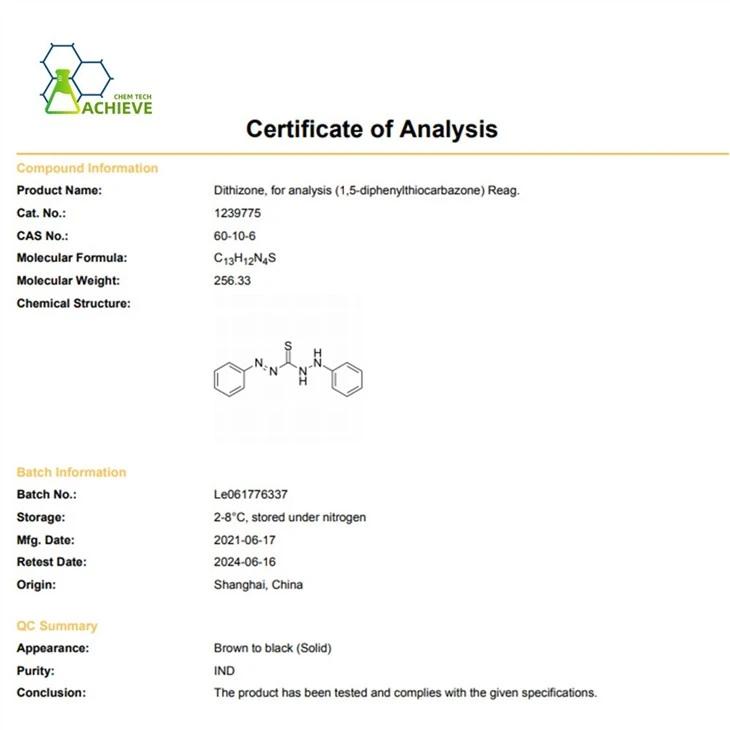 Dithizone Reagent CAS No. 60-10-6