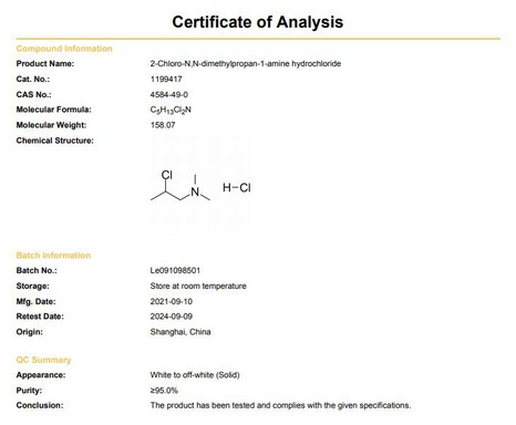 CAS 4584-49-0 COA | Shaanxi BLOOM Tech Co., Ltd CAS 4584-49-0 COA | Shaanxi BLOOM Tech Co., Ltd
