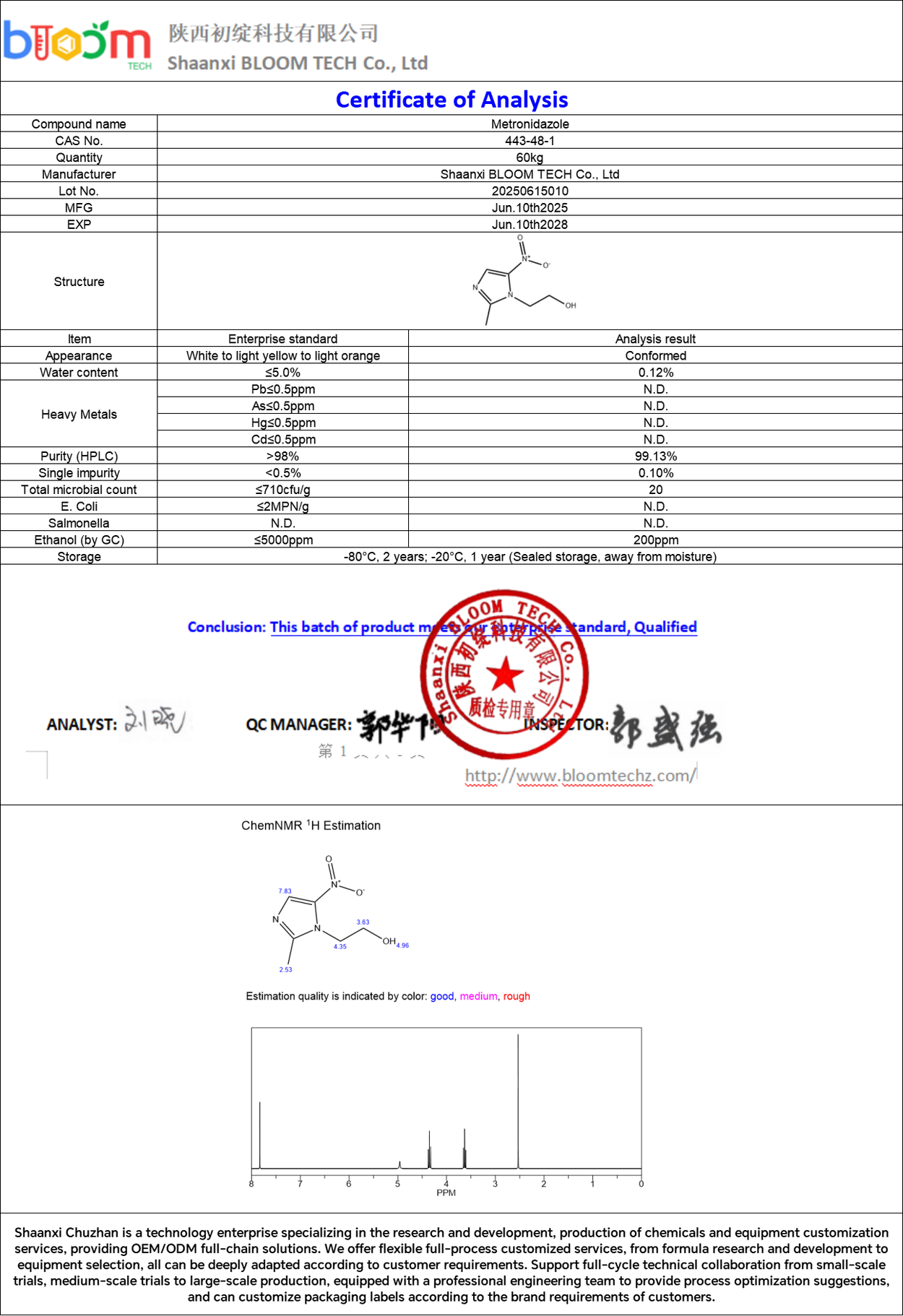 Metronidazole Injection | Shaanxi Bloom Tech Metronidazole Injection | Shaanxi Bloom Tech